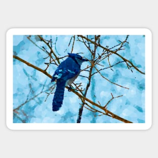 stained glass blue jay Sticker